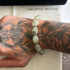 COPY - B1798 Retired Silpada Green Quartz Stretch Bracelet